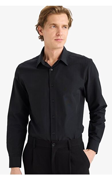 DeFacto Modern Fit Polo Yaka Uzun Kollu Gömlek