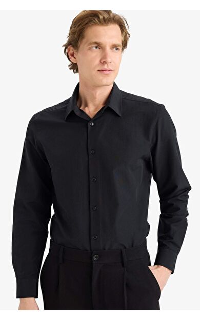 Modern Fit Polo Yaka Uzun Kollu Gömlek