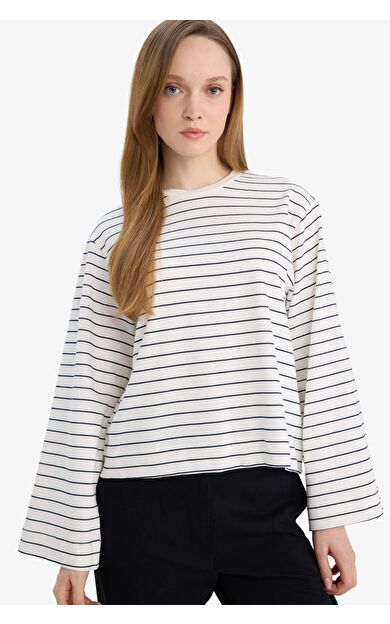 DeFacto Regular Fit Bisiklet Yaka Uzun Kollu Tunik