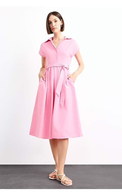 Terry Cotton Kısa Kollu Uzun Boy Elbise