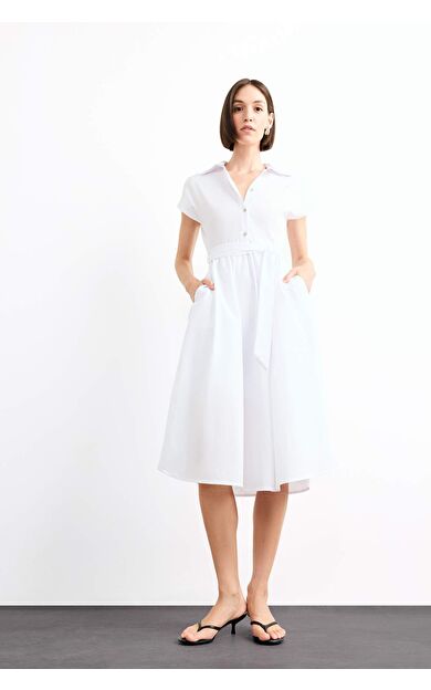 Terry Cotton Kısa Kollu Uzun Boy Elbise