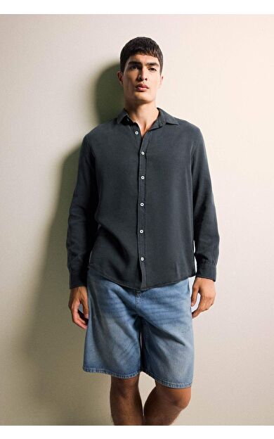 DeFacto Regular Fit Twill Uzun Kollu Gömlek G0406AX25AUAR104