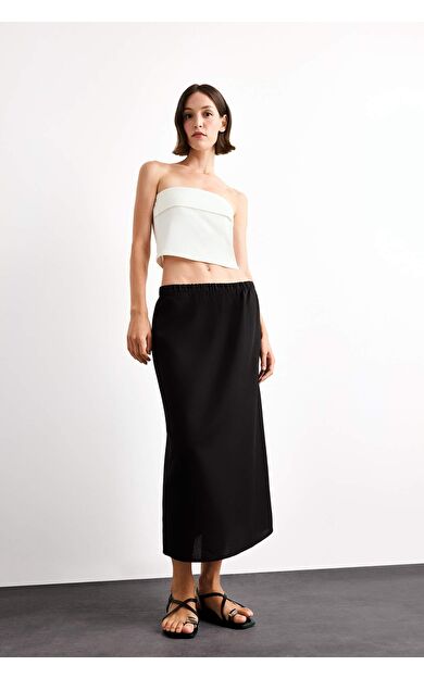 DeFacto Relax Fit Beli Lastikli Dokuma Etek