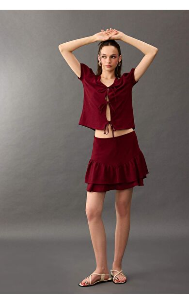 DeFacto Regular Fit Aerobin Kısa Boy Etek