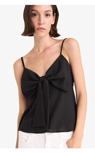 V Yaka Kısa Kollu Bluz