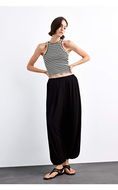 DeFacto Baggy Fit Normal Bel Jogger Paça Bilek Boy Modal Pantolon G0671AX25SMBK81