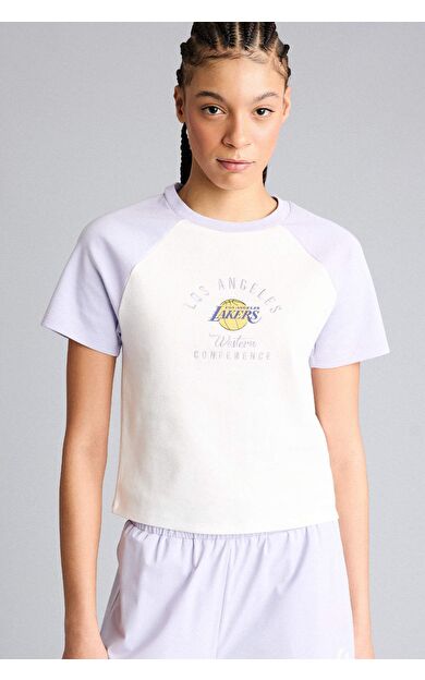 DeFacto NBA Los Angeles Lakers Slım Fıt Pamuklu Kısa Kollu Tişört