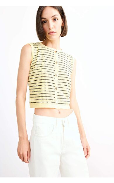 DeFacto Bisiklet Yaka Triko Yelek G0690AX25SMYL501