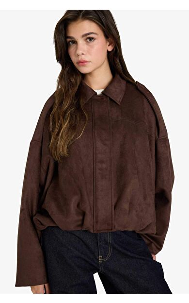 Su Geçirmez Regular Fit Süet Mont