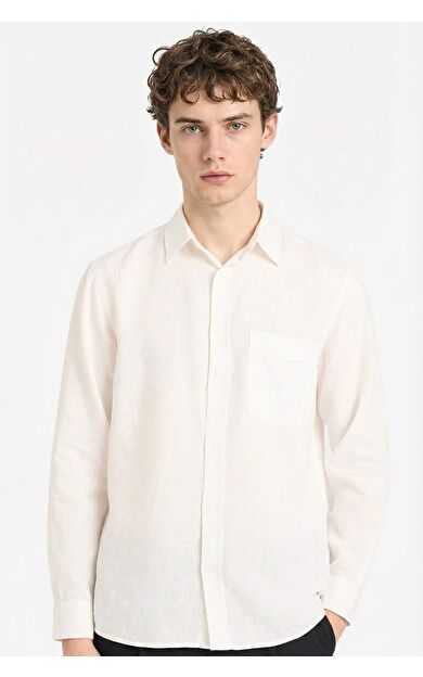 DeFacto REGULAR FIT %100 Keten Gömlek