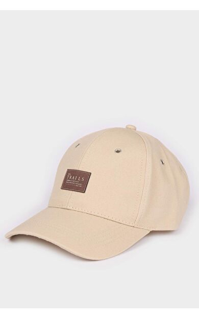 Erkek Etiket Baskılı Pamuklu Cap Şapka