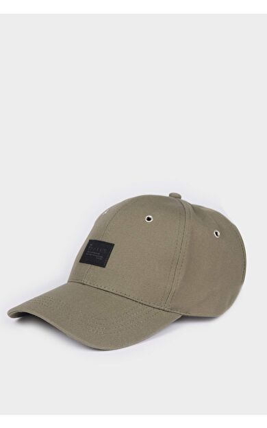 Erkek Etiket Baskılı Pamuklu Cap Şapka