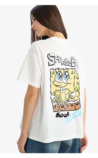 DeFacto SpongeBob Oversıze Baskılı Kısa Kollu Tişört