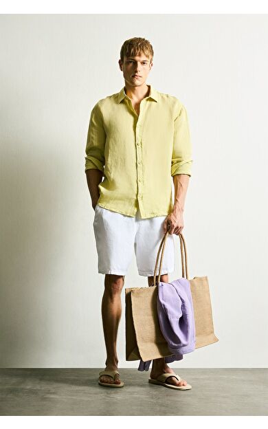 DeFacto %100 %100 Keten Relax Fit Pantolon