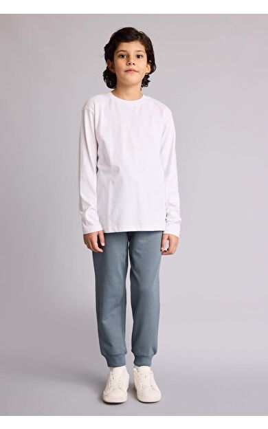 Regular Fıt Sweatshirt Kumaşı Pantolon Erkek Çocuk