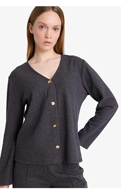 Regular Fit V Yaka Pike Hırka