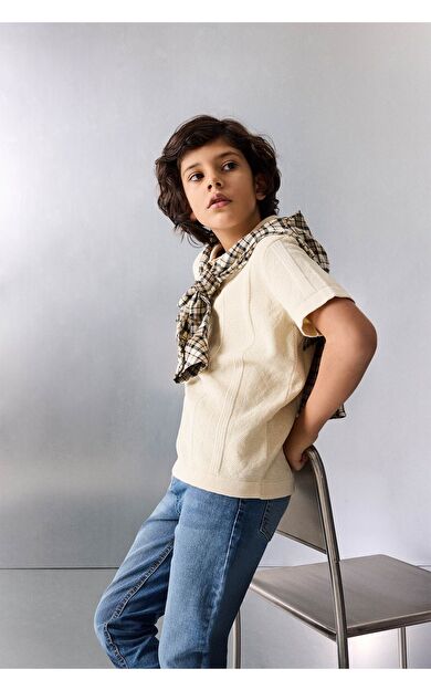 DeFacto Erkek Çocuk Regular Fit Polo Yaka Triko Kazak