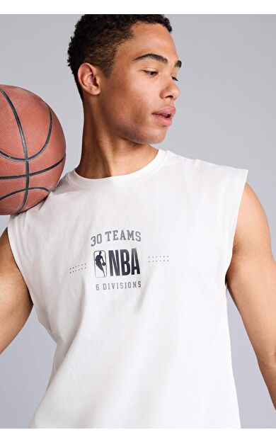 DeFacto NBA Wordmark Oversıze Baskılı Bisiklet Yaka Atlet