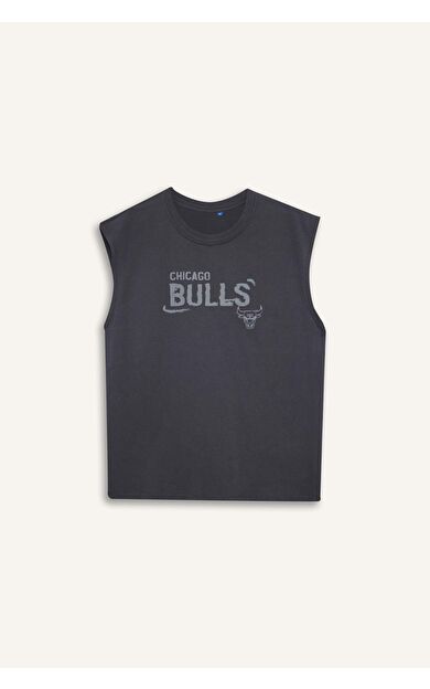 DeFacto NBA Chıcago Bulls Oversıze Baskılı Bisiklet Yaka Atlet