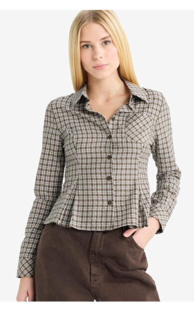 DeFacto Coool Fitted Poplin Uzun Kollu Gömlek