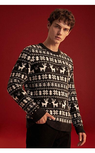 DeFacto Yılbaşı Temalı Triko Kazak G1047AX25WNAR198