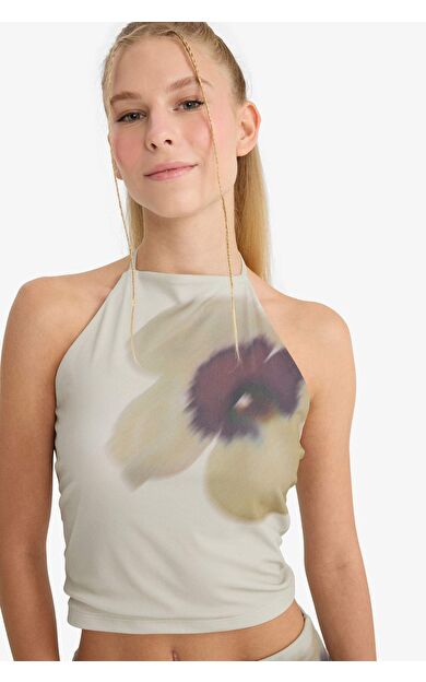 Coool Fitted Baskılı Tül Atlet