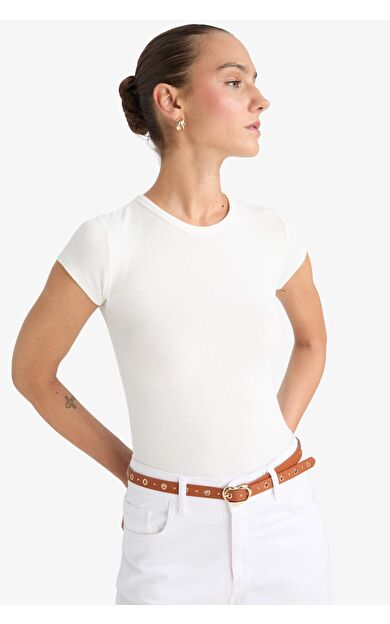 Bisiklet Yaka Kısa Kollu Tişört G1072AX25SMER105