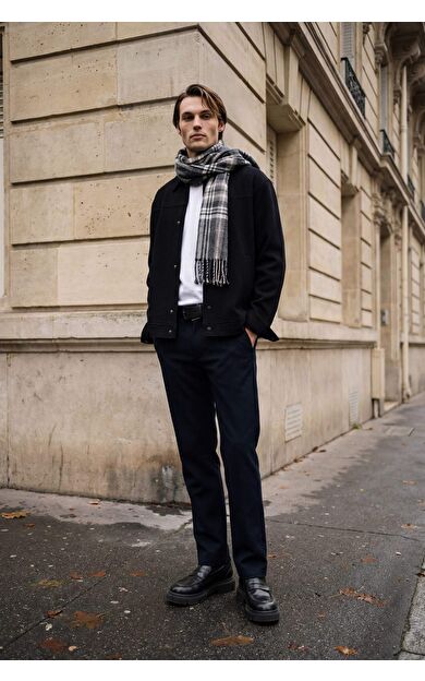 Erkek Pamuklu Smart-Casual Pantolon