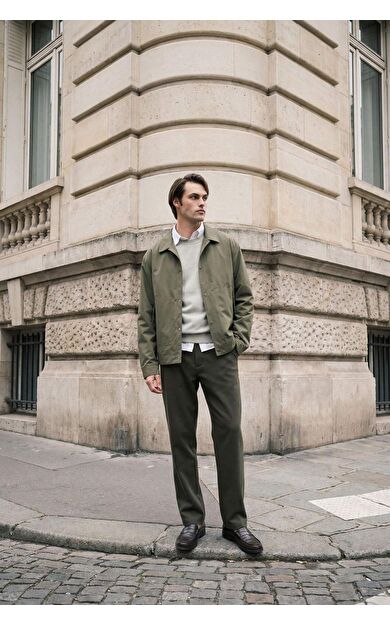 Erkek Pamuklu Smart-Casual Pantolon