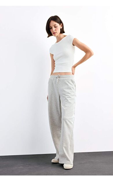 Relax Fit Beli Lastikli Düz Paça Modal Pantolon G1086AX25SMGR257