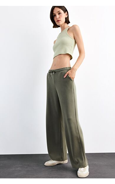 DeFacto Relax Fit Beli Lastikli Düz Paça Modal Pantolon G1086AX25SMKH258