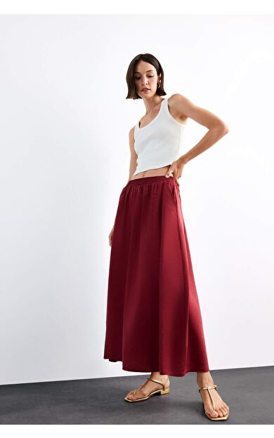 A Kesim Normal Bel Midi Etek