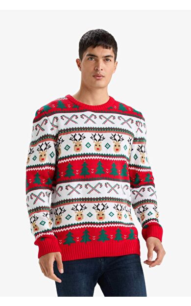 DeFacto Yılbaşı Temalı Triko Kazak