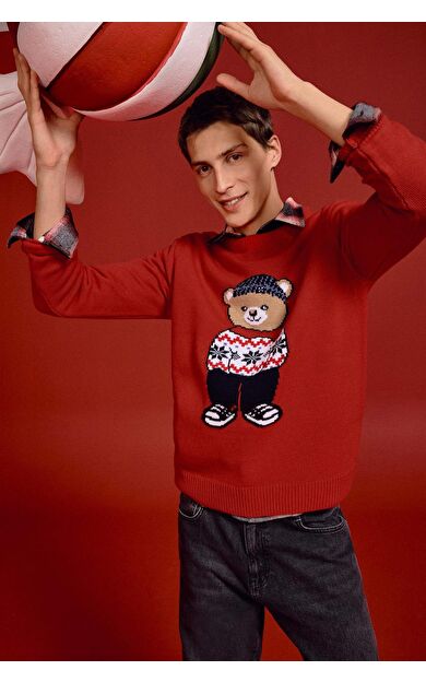 DeFacto Yılbaşı Temalı Triko Kazak