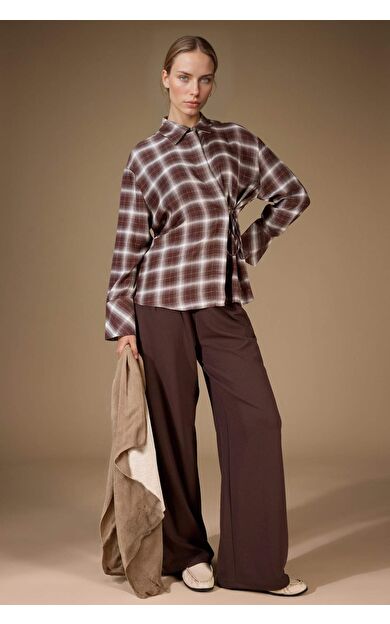 Straight Wide Düz Paça Krep Pantolon