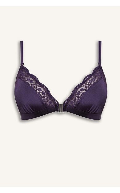 Dantel Detaylı Saten Kapsız Pedsiz Balensiz Bralet