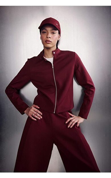 DeFacto Standart Fıt Dik Yaka Skuba Dalgıç Kumaş Fermuarlı Sweatshirt