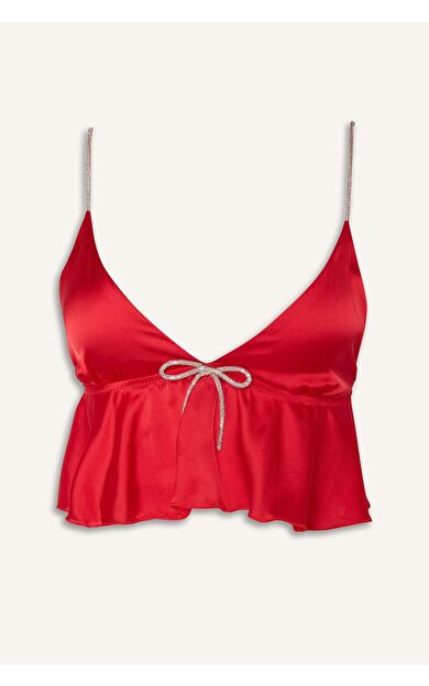 DeFacto Regular Fit Saten Üst