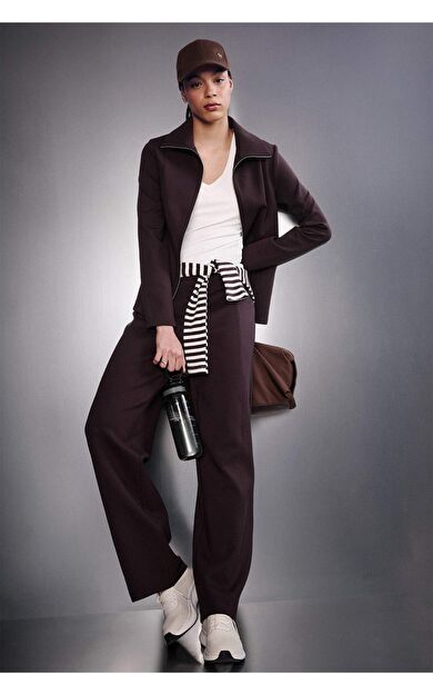 DeFacto Wide Leg Skuba Dalgıç Kumaş Sporcu Pantolon