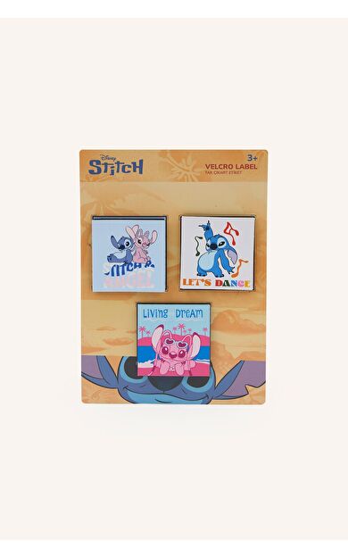 DeFacto Disney Lilo & Stitch 3'lü Tak Çıkar Cırt Cırtlı Sticker Etiket