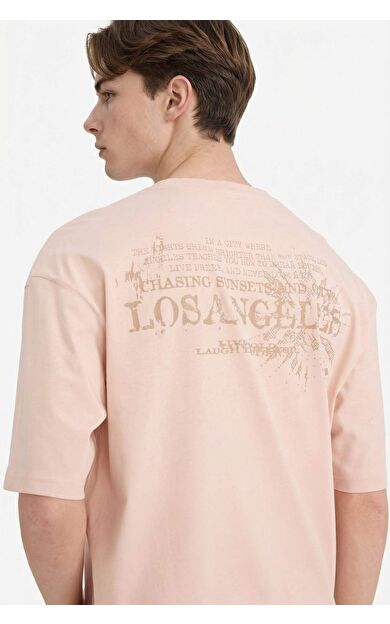 %100 Pamuk Boxy Fit Baskılı Tişört