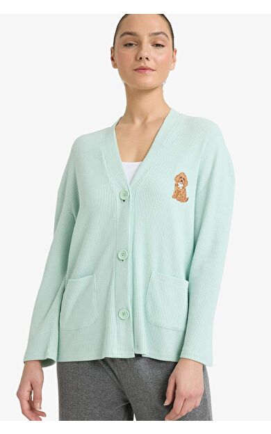 DeFacto Regular Fit Pelüş Uzun Kollu Sabahlık