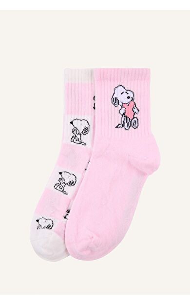 DeFacto Snoopy 2'li Pamuklu Uzun Çorap Kız Çocuk