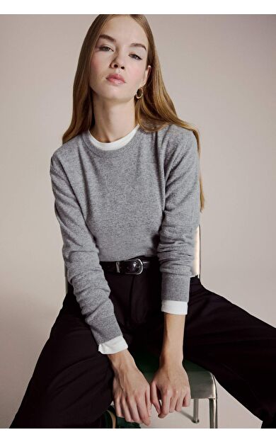 Regular Fit Bisiklet Yaka Yün Kazak