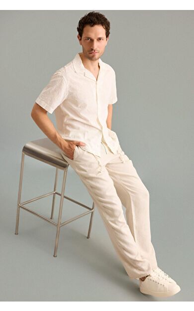 DeFacto %100 Keten Relax Fit Pantolon