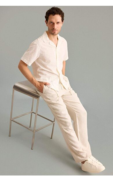 DeFacto %100 Keten Relax Fit Pantolon