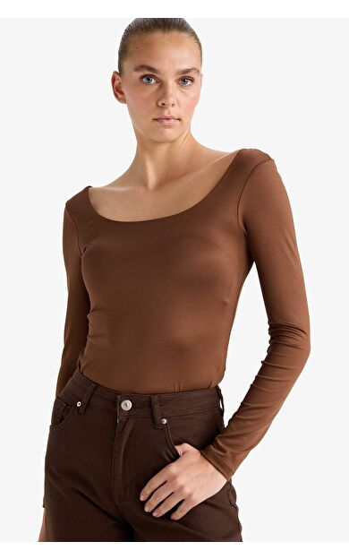 Kare Yaka Uzun Kollu Çıtçıtlı Body G1403AX25AUBN321