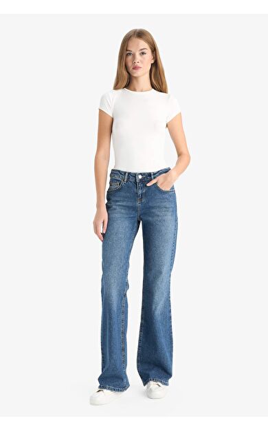 Düşük Bel Uzun Jean Yıkamalı Pantolon G1407AX25WNNM28