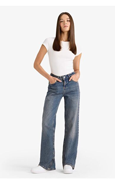 Düşük Bel Uzun Jean Yıkamalı Pantolon G1407AX25WNNM34