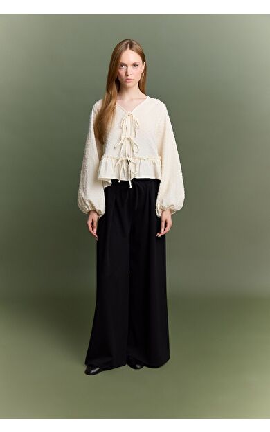 DeFacto Wide Leg Krep Pantolon